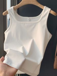 Áo Vest Dây Cổ Vuông Bằng Cotton Nguyên Chất Dành Cho Nữ Mùa Hè Mỏng Mới Rộng Vai Che Mông Áo Vest Công Sở Thường Ngày