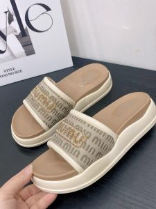 Womens Summer Thick Bottom Sandals Flat Bottom Slip-On Shoes Travel Beach Vacation Soft Bottom Anti-Slip Korean Style Flats