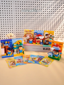 AREA-X Block AB0161 6IN1 Daily Playtime Fridge Magnet Figure Crayon Shin Chan Series Gift Decoration Building Brick Toy