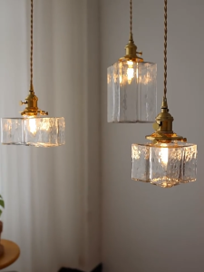 Japanese Glass Pendant Light Vintage Dining Light Kitchen Bar Counter Chandelier Ceiling Lights Cafe Decorative Hanging Light Minimalist Bedroom Bedside Chandelier Lampu Gantung 吊灯