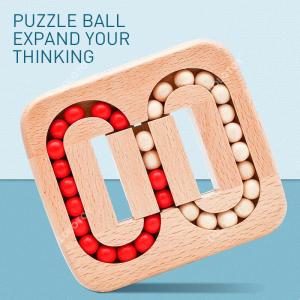 Wooden Puzzle Ball Toys Luban Lock for Children Educational Early Education Rolling Magical Bean Cube Balls