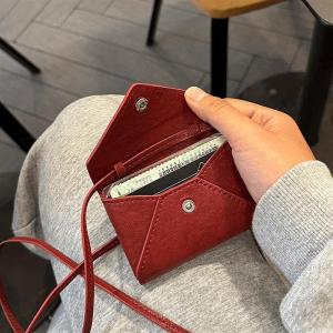 Leather Earphone Bag Magnetic Card Holder Multi-Slot Document Storage Wallet Anti-Magnetic Integrated Ladies Stylish Bag