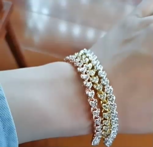 Roman Style Crystal Bracelets electroplate 925 Bangles