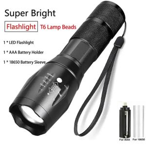 Mini Portable Rechargeable LED Flashlight XP-G Q5 Zoomable Torch Lantern with 3 Lighting Modes for Camping
