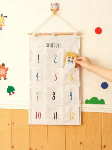 DINGQING | Cotton Linen Multi-Layer Hanging Storage Bag For Children And Home Use