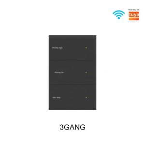 Công Tắc Thông Minh Manhot WIFI DIY Có Cảm Biến Radar Mặt Kính Đen Điều Khiển Bằng Giọng Nói 1/2/3/4/6/8 Nút Nhấn