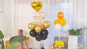 Paket Mini 12 inch Confetti Mix Chrome Metalik isi 10 pcs Balon Ulang Tahun Dekorasi Pesta Murah