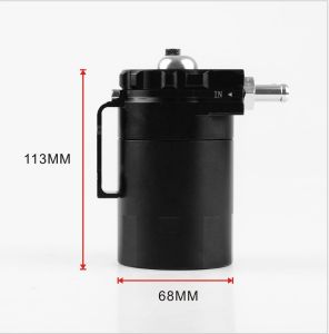 Universal 300ml Aluminum Oil Catch Tank T6061 Aircraft Lightweight Black Polish Baffled Reservoir
