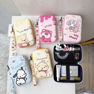 2.5-Inch Movable Hard Disk Power Bank Cosmetics Bag Charger Headset Data Cable CCD Camera Power Bank Power Box Mobile Phone Tablet Bluetooth Headset USB Flash Disk Portable Cartoon Protective Case Hand Strap