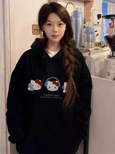 Áo Nỉ Màu Đen Có Mũ Trùm Đầu Cho Nữ Áo Khoác Ngoài Thời Trang Mùa Thu 2025 Áo Nỉ Cỡ Lớn Phong Cách Đại Học Đa Năng