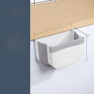 Kitchen Wall-Mounted Hanging Trash Can Toilet Car Storage Bucket Foldable Plastic Long Tube Shape Household Cleaning Tool
