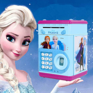 💥Dream Best🔥 Frozen Princess Fingerprint Gold Coin Piggy Bank Password Piggy Bank Automatic Money Creative Toy Gifts for Girl