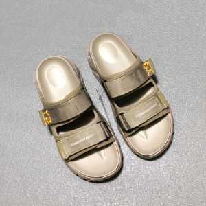Y3 Summer Trendy Mens Sandals Soft Bottom Beach Slippers Magic Tape Thick Heel Fashionable Breathable Half Slippers