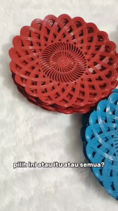 Piring Rotan 2228 Anyaman 24cm Isi 12 Pcs | Piring Plastik Murah | Piring Lusinan