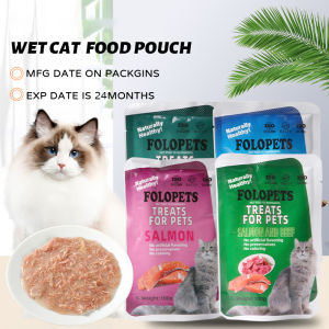 FOLOPETS Cat Food Pouch 100g Fresh Natural Organic Wet Cat Food For All Breads Cats(4 Flavors)