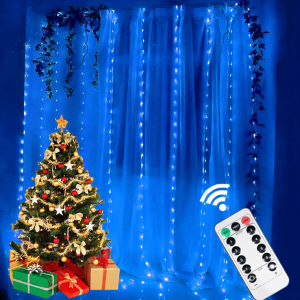 8 Modes USB Remote Control Fairy Lights Wedding Christmas Decor LED Garland Curtain Lights String for Home Bedroom New Year Lamp