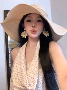 BILLI ZILLY | Wide Brim Straw Hat Women Summer Outdoor Travel Beach Sand Beach Hat Versatile Sun Protection Face Slimming Sun Hat