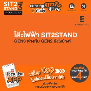 (Pre-Order) Ergotrend โต๊ะปรับระดับไฟฟ้าเพื่อสุขภาพ รุ่น Sit2Stand Gen3 ไม้จริง สี White Oak (Premium dual motor)