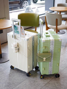 Multi-Functional Aluminum Frame Luggage Carry-On Suitcase with Charging Feature Silent Universal Wheels for Men And Women