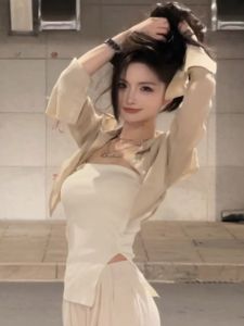 chaqi | Summer chiffon sunscreen clothing ultra-fairy Korean-style thin breathable versatile matching with halter dress shoulder shawl short open cardigan coat