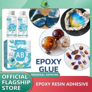 Jue-fish 1:1 High-Definition Transparent AB Epoxy Resin Adhesive Crystal Drop Adhesive With Eternal Luster DIY Jewelry Ornaments Making Epoxy Resin Adhesive Crystal Transparent High Viscosity High Hardness DIY Products Resin Adhesive Jewelry Making