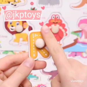 เล่นไม้เสริมพัฒนาการ ของเล่นไม้ Todds & Kids Toys จิ๊กซอว์หมุดไม้ + กระดานไวท์บอร์ดเเละปากกาหัวลบได้