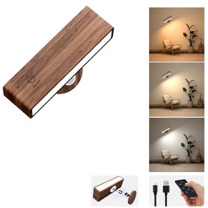 Walnut Reading Lamp Desk Lamp Type-C Remote Control Adjustable Brightness Eye Protection Study Bedroom Lighting Wall Mount Lamp