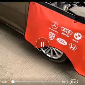 ผ้าคลุมซ่อมรถ ป้องกันพับได้ ช่างทำงานแผ่นรองซ่อมรถยนต์ 3 ชิ้น แม่เหล็กรถยนต์สำหรับผ้าคลุมบังโคลนรถแผ่น 2 IN 1ดำ แดง น้ำเงิน - Car