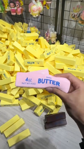 2Pcs Butter Chunks Squishy Toy Slow Rebound Stress Release Squeeze Toy Soft TPR Decompression Fidget for Office School Home