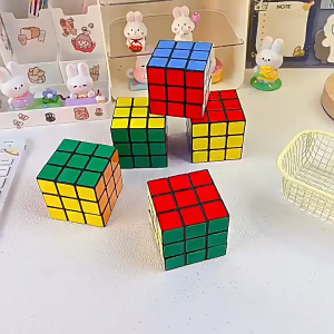 12Pcs Mini Magic Cube 3x3 Keychain Speed Puzzle Kids Toy Brain Teaser Stress Relief Fun Pita Kunci