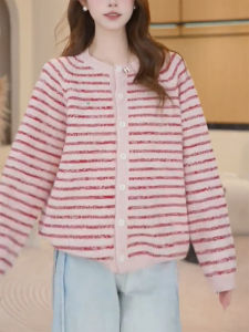 QINGNAER | Campus Style Gentle Youthful Plus Size Women Knit Cardigan