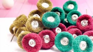 10pcs Dental RA Polishing Brush Cotton/Wool Polisher Brushes Wheel Latch Type for Low Speed Contra Angle Dental Laboratory