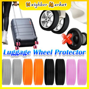 4Pcs Silicone Travel Luggage Caster Shoes with Silent Sound Suitcase Wheels Protection Cover