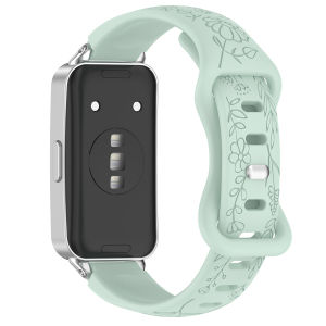 Dây Đeo Silicon Khắc Hình Hoa Hướng Dương Cho Đồng Hồ Huawei Band 11/11Pro Watch 10 9 8 Phụ Kiện Vòng Đeo Tay Thay Thế