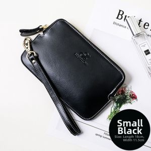 SIFULUN | Genuine Leather Small Wallet Lightweight Zippered Hand Wristlet