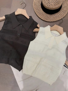 Shalldoer | Áo vest không tay cổ bẻ màu trơn thời trang mùa hè cho nữ Áo sơ mi thường ngày đa năng chống lão hóa phong cách mới