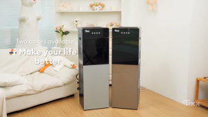 TIXX Water Dispenser Hot and Cold Glass Panel Child Lock Premium Cold Water<12℃ Bottom Loading Fast Heating for Home & Office