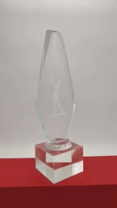 1 PC l 27CM l Premium Crystal Golf Trophy l 3D Laser Embedded Golfer Design l 620-1