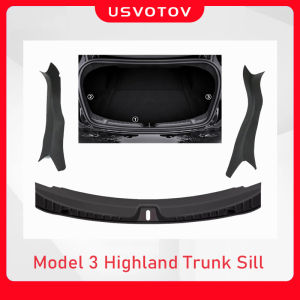 For Tesla Model 3 Highland 2024 2025 Trunk Sill Protector Pad Mat Rear Cargo Threshold Cover Anti-Scratch Strip Trim Accessories