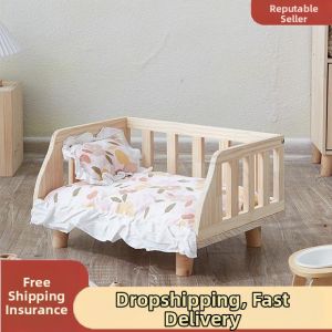 YYBAIO | Four Seasons All-purpose Solid Wood Pet Bed Half Enclosed