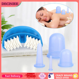 DECINIEE 5pcs/Set Silicone Anti Cellulite Cup Vacuum Massage Cups Body Pain Relief Massage Roller Manual Suction Cups Cupping Therapy Kit