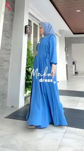 Gamis Meika Dress Kondangan Crinkle Airflow Wanita Rempel Muslimah