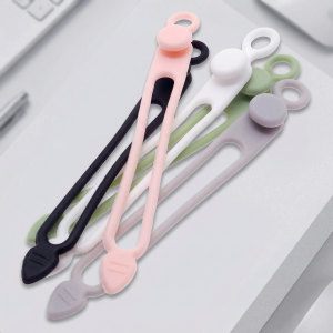 Reusable Silicone Cable Ties - Eco-Friendly Zip Ties for Organizing Chargers Home Office & Kitchen Appliances