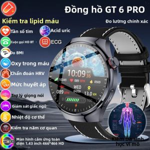 Đồng Hồ Thông Minh WATCH GT6 Pro Màn Hình AMOLED HD Theo Dõi Điện Tâm Đồ ECG+PPG Lipid Máu Axit Uric Gọi Bluetooth Theo Dõi Thể Dục Dành Cho Android & iOS