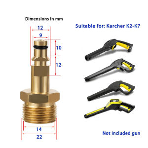 M22 14MM Fitting Hose Connector High Pressure Washer Hose Adapter Replacement Parts and Accessories for Karcher Lavor Bosch