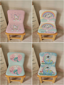 Cartoon Pink for Girls Cushion Backrest Integrated Kindergarten Wooden Chair Plastic Chair Elementary School Student Learning Chair Cushion Backrest