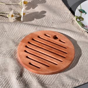 Heat Resistant Wooden Dining Table Mat High Temperature Resistant Home Use Dish Plate Bowl Pot Mat Handmade round Shape