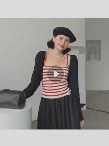 คลาสสิก แฟชั่นใหม่ สําหรับผู้หญิง ลายทาง เข้ากับทุกการแต่งกาย สไตล์เกาหลี