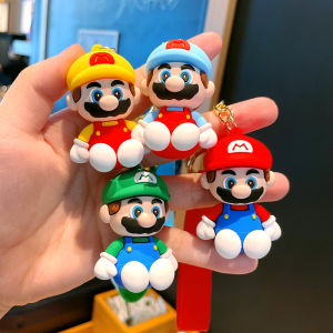 1PCS Game Super Mario Doll Keychain PVC Character Luigi Koopa Mario Figurine Cartoon Key Ring Collection Pendant Birthday Gift