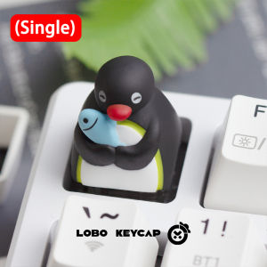 Fun Pingu Key Cap Multiple Expressions Cute Penguin Style Mechanical Keyboard Replace Keycap Resin Material Esc Periphery Gifts